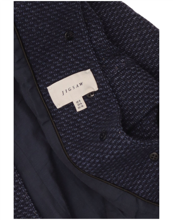 Jigsaw pardesiu pentru femei UK 8 mic albastru marin pete