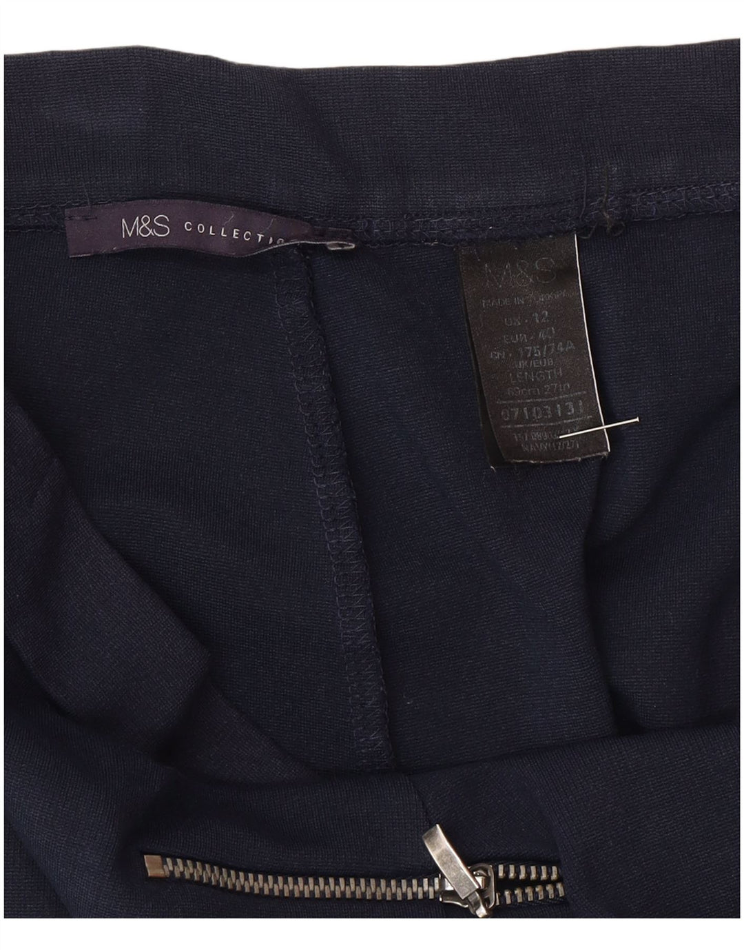 Fusta midi pentru femei Marks & Spencer UK 12 Medium W30 Poliamidă bleumarin