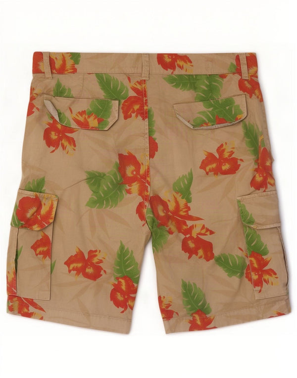 Cesare Paciotti 4US Mens Cargo Shorts IT 48 Medium W32 Bej Floral Bumbac