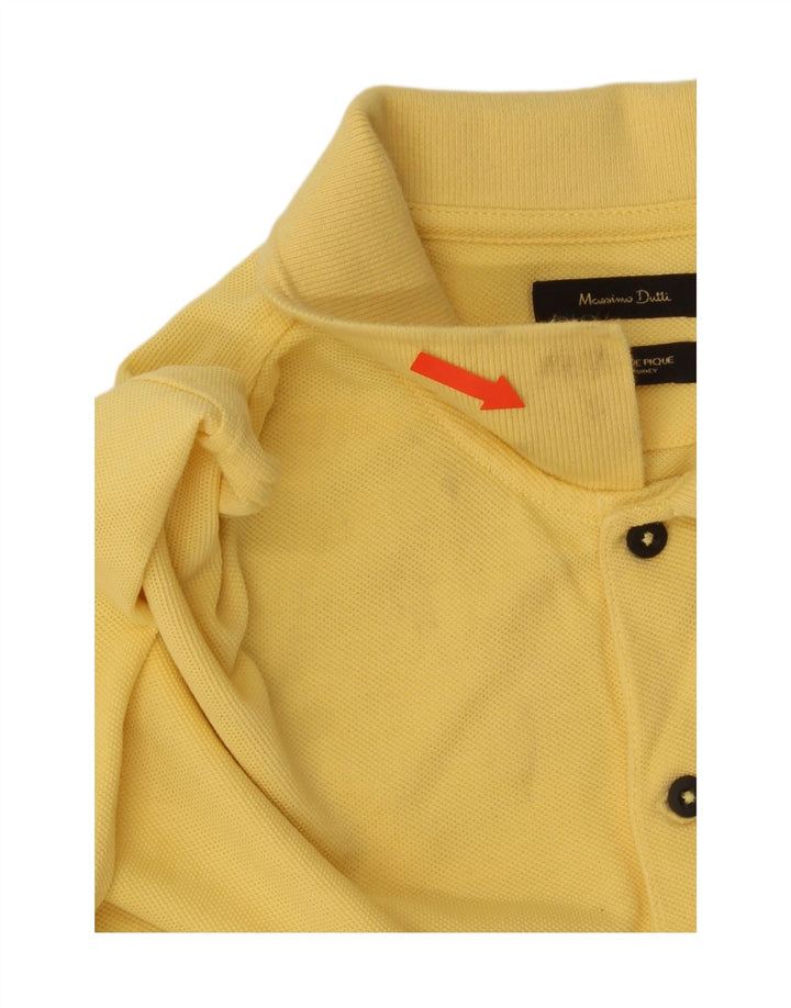 Tricou polo Massimo Dutti pentru bărbați din bumbac galben mediu