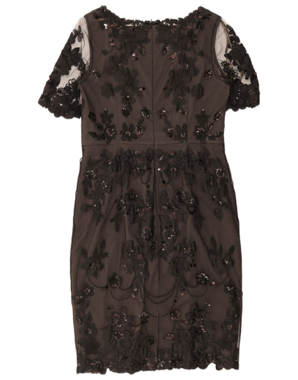 Rochie din dantelă pentru femei Monsoon UK 14, mare, neagră, cu flori din nailon