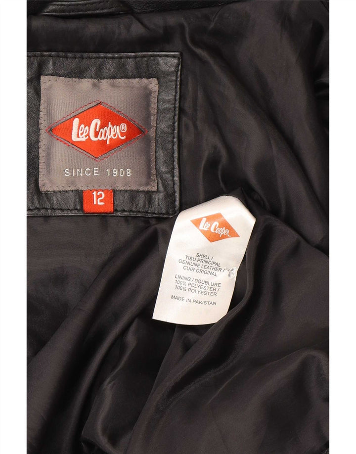 Jachetă de piele Lee Cooper pentru femei UK 12 Medium Black