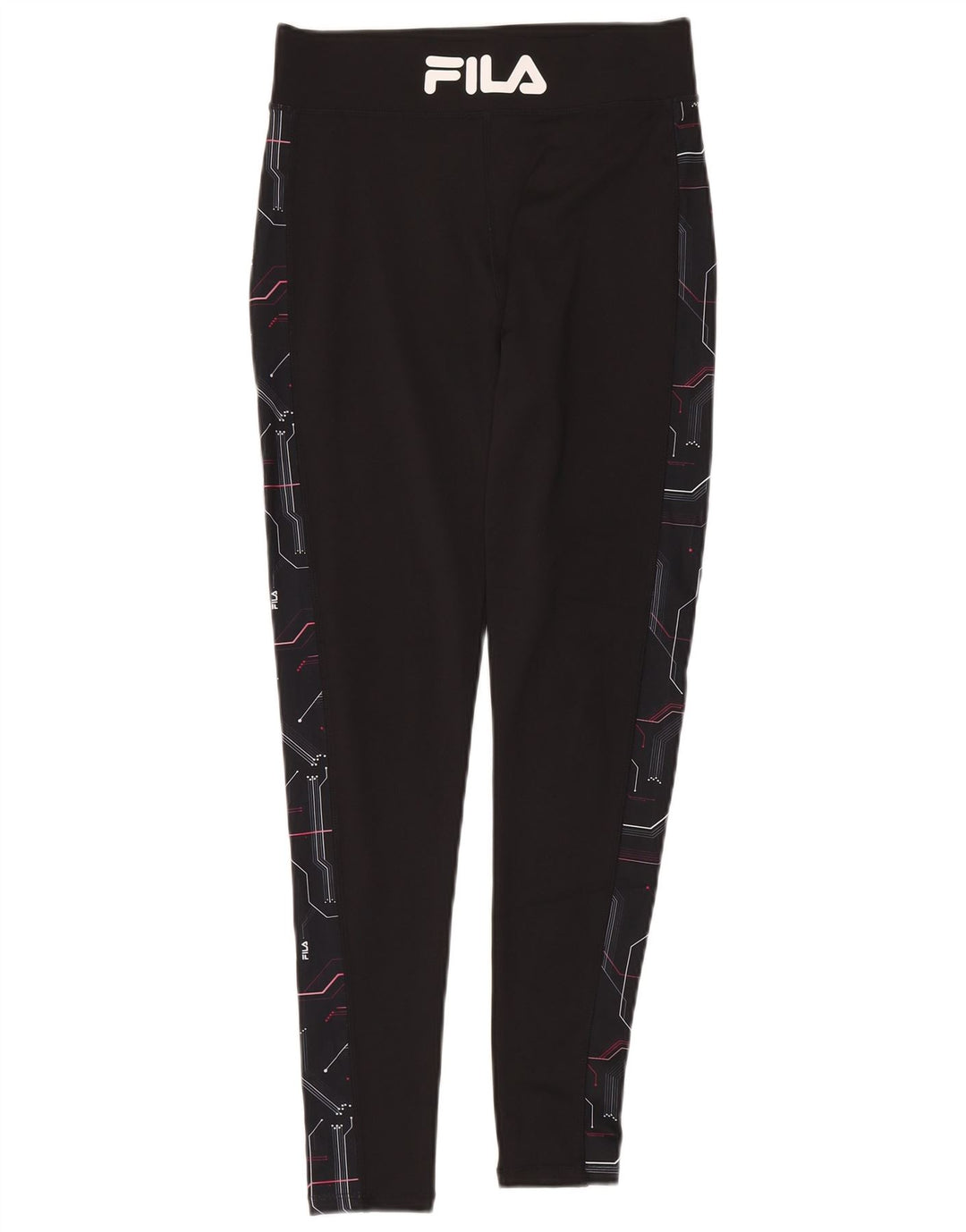 Leggings cu grafic pentru femei Fila UK 12 Medium Black Geometric Poliester