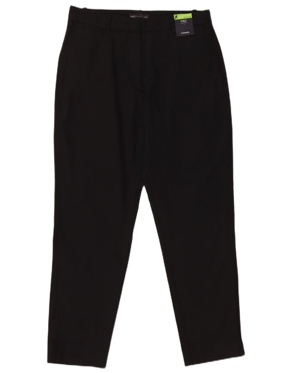 Pantaloni chino pentru femei cu talie înaltă Marks & Spencer UK 12 Medium W30 L27 Negru