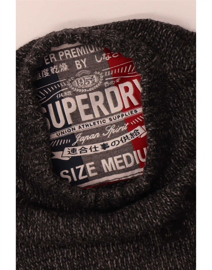 Pulover Superdry pentru bărbați cu decolteu rotund cu grafică, gri mediu, acrilic pătat