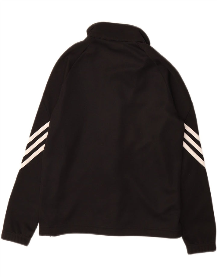 ADIDAS Boys Climalite Tracksuit Top Jacket 9-10 Years Black Polyester Vintage Adidas and Second-Hand Adidas from Messina Hembry 
