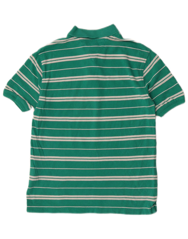 Tricou polo Tommy Hilfiger pentru baieti 12-13 ani, mare, bumbac cu dungi verzi