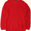 CHAPS Mens Crew Neck Jumper Sweater XL Red Cotton Vintage Chaps and Second-Hand Chaps from Messina Hembry 