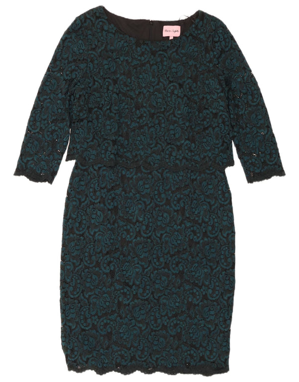 Rochie peplum pentru femei Phase Eight cu mâneci 3/4 UK 16, mare, albastru, nailon, floral