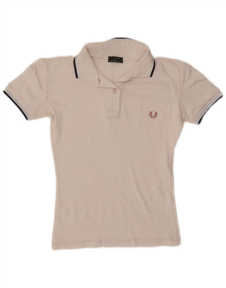 Tricou polo Fred Perry pentru femei UK 14 mare cu dungi albe