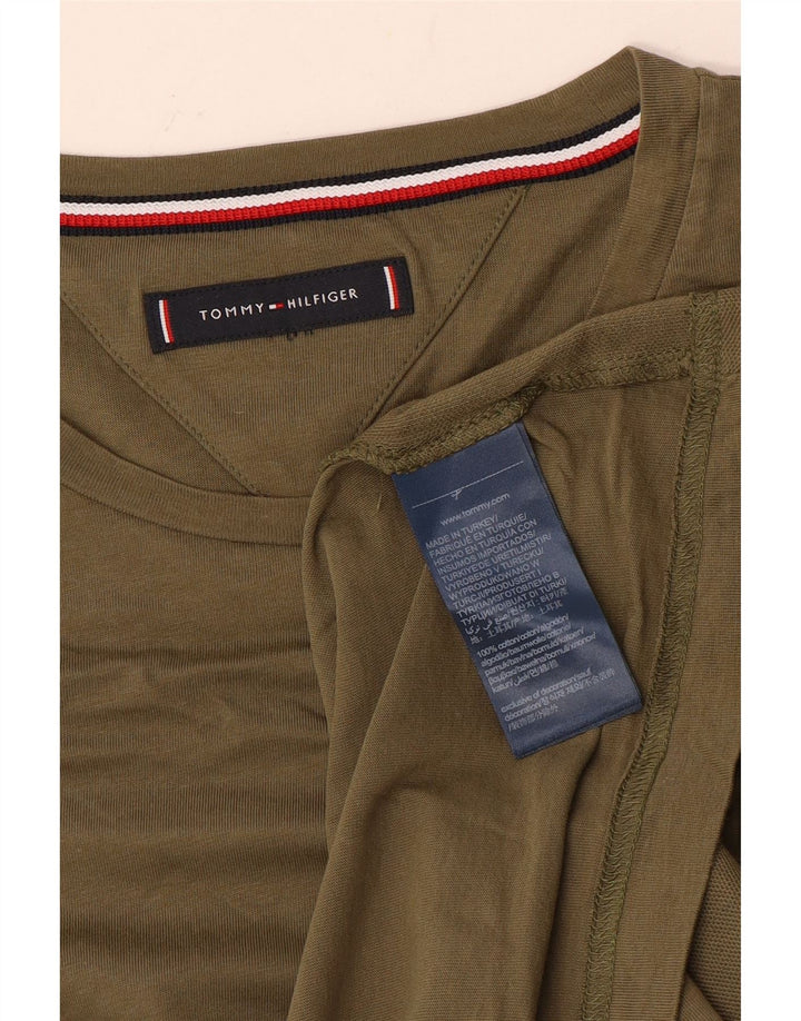 TOMMY HILFIGER Tricou Bărbați Top Mediu Kaki Bumbac
