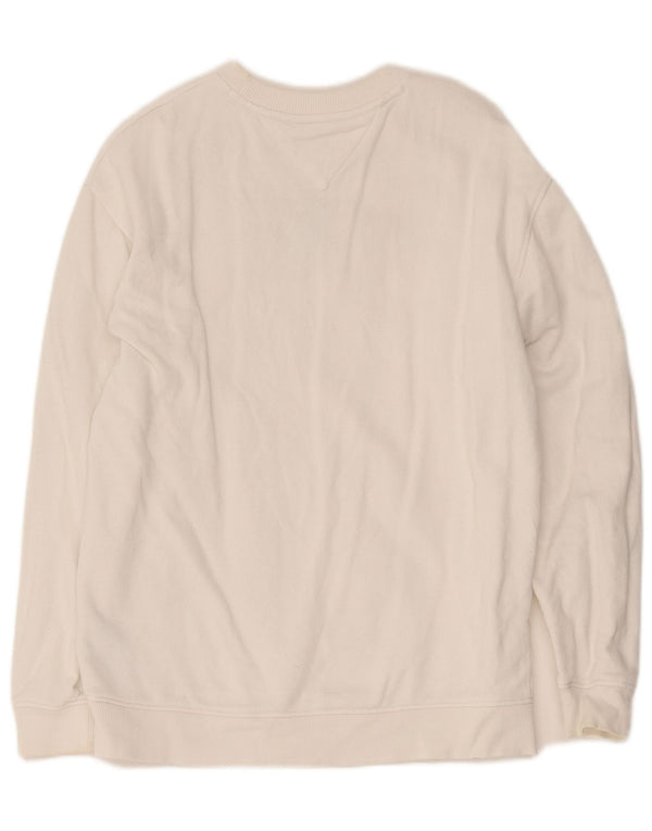 Pulover oversized cu grafic pentru femei Tommy Hilfiger UK 10 Small White