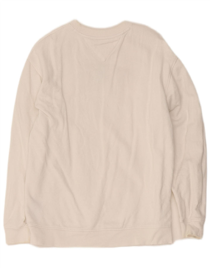 Pulover oversized cu grafic pentru femei Tommy Hilfiger UK 10 Small White
