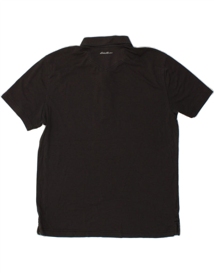 EDDIE BAUER Mens Polo Shirt Large Black Cotton Vintage Eddie Bauer and Second-Hand Eddie Bauer from Messina Hembry 