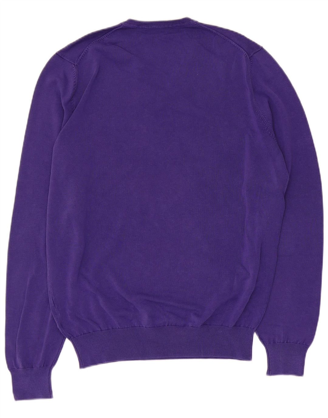 Pulover Massimo Dutti pentru bărbați, cu decolteu în V, din bumbac violet mediu