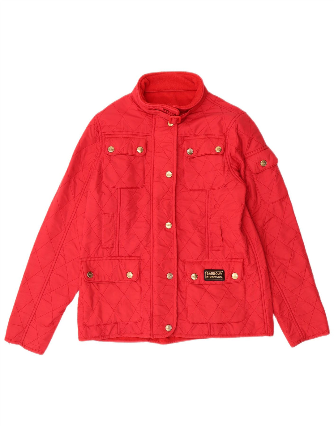 BARBOUR Girls Utility Jacket 10-11 Years Red Polyamide