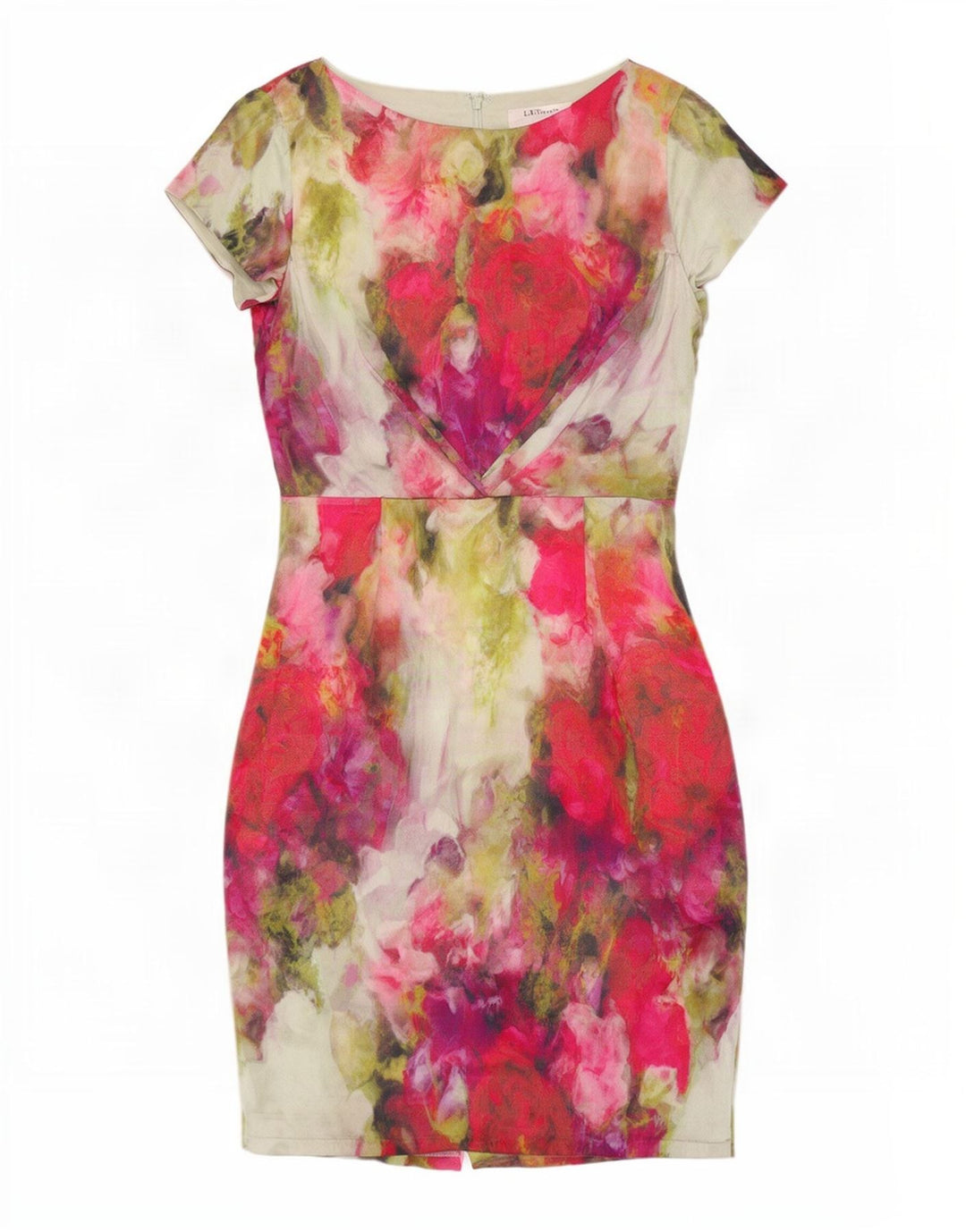 L.K. Rochie Bennett pentru femei UK 12 Mătase florală multicoloră medie