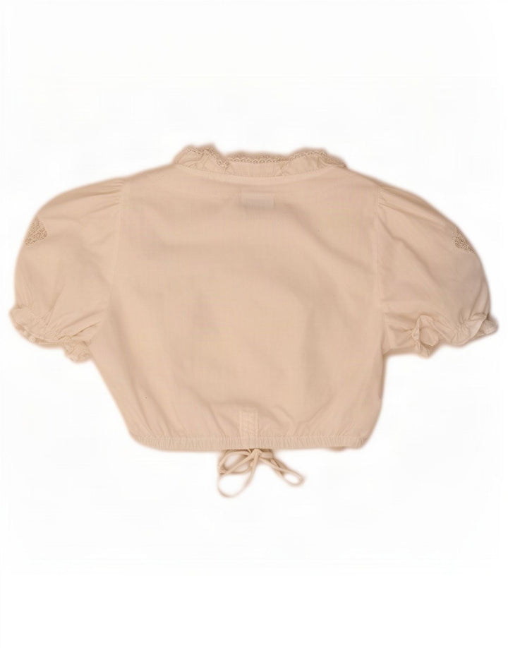 Crop Top Trachten pentru femei STOIBER EU 36 Poliester alb mic