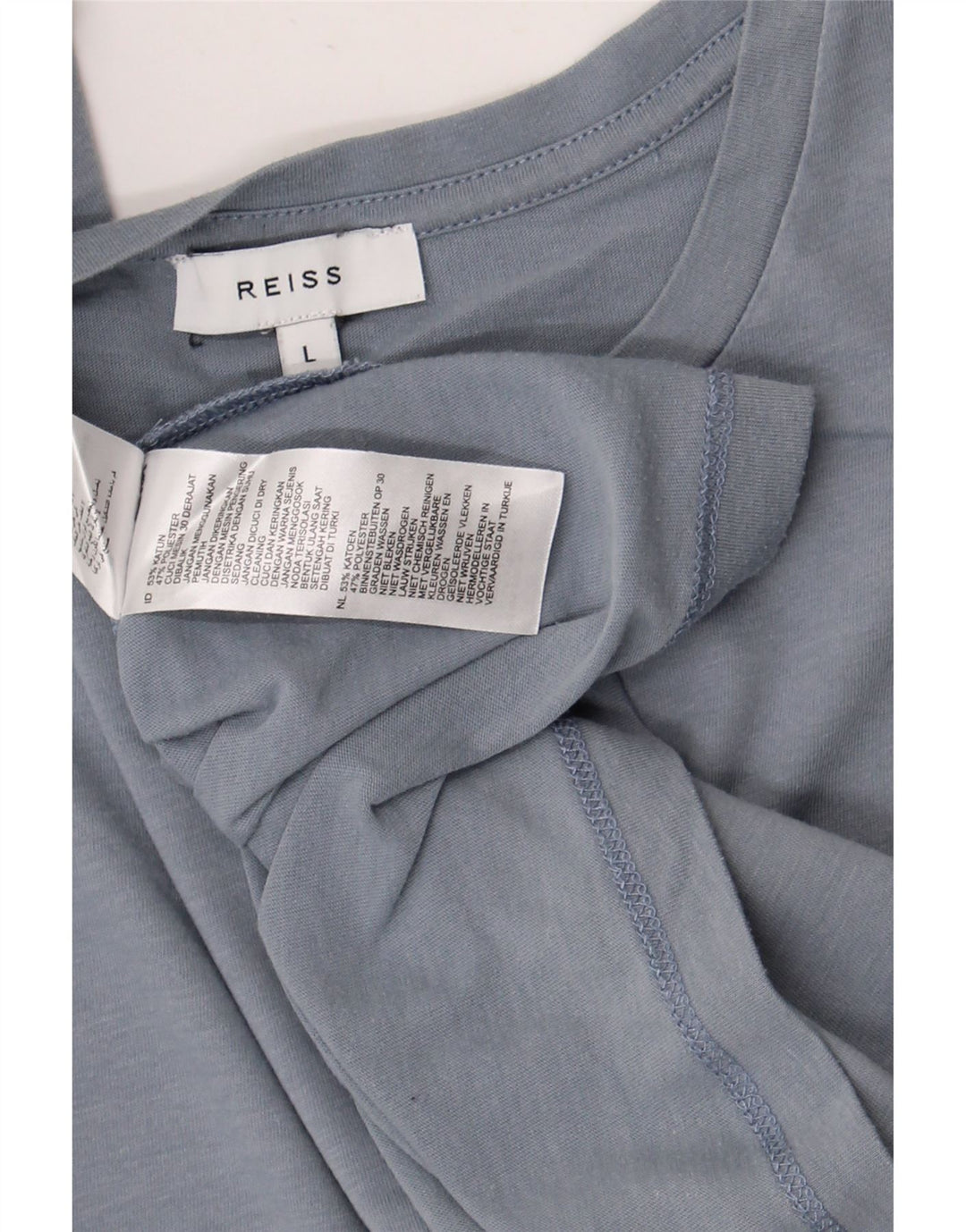 Tricou pentru bărbați Reiss Top mare, albastru, bumbac