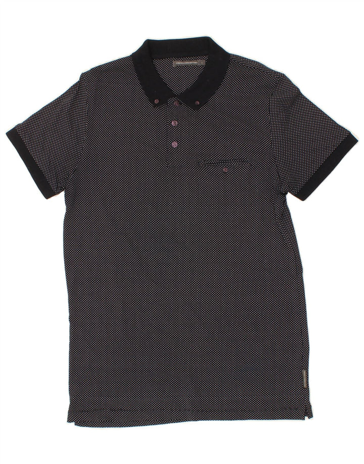 FRENCH CONNECTION Mens Polo Shirt Large Navy Blue Polka Dot Cotton Vintage French Connection and Second-Hand French Connection from Messina Hembry 