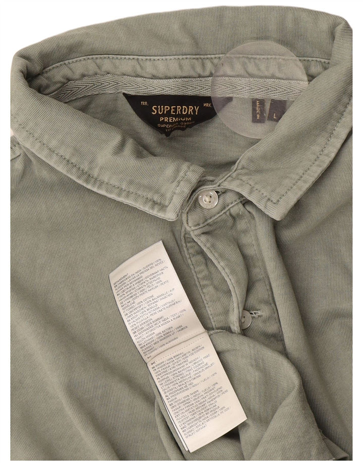 Tricou polo pentru bărbați Superdry, bumbac verde mare