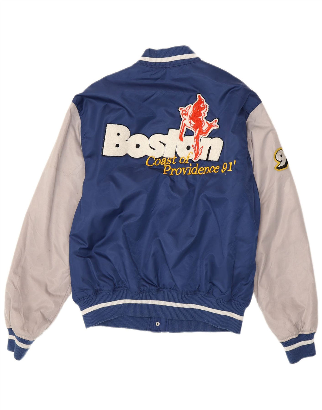 Jachetă pentru bărbați Pull & Bear Boston Varsity UK 38 Medium Blue Colorblock