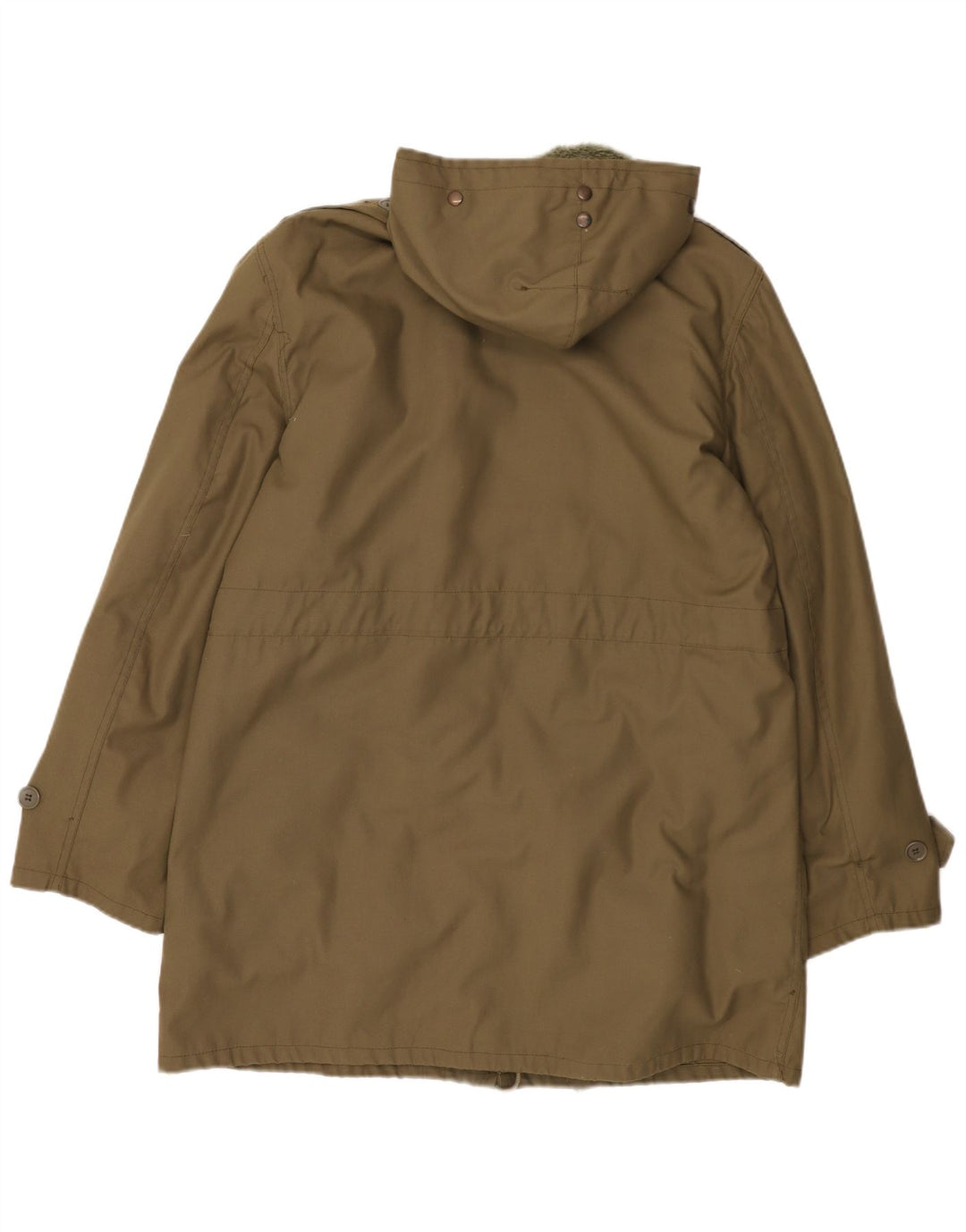 Jachetă parka cu glugă vintage pentru bărbați UK 40, mare, kaki, poliester