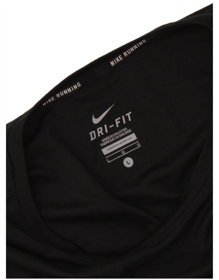 Nike Dri Fit Top cu mânecă lungă pentru femei UK 14 Large Negru
