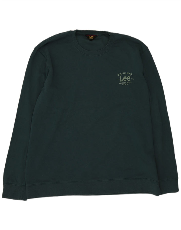 Hanorac Lee pentru bărbați, cu formă regulată, pulover 2XL, bumbac verde