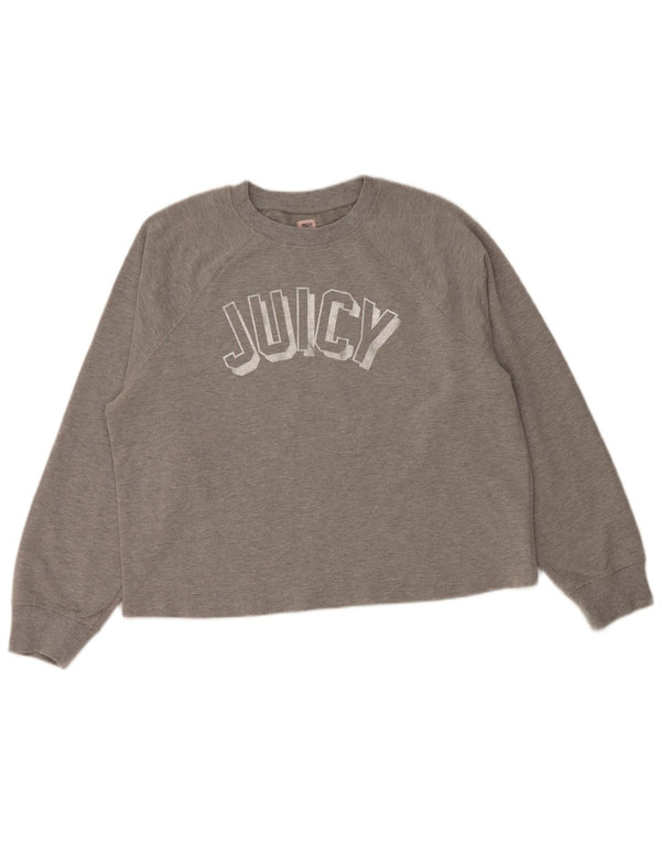JUICY COUTURE Hanorac grafic pentru femei Pulover UK 18 XL Bumbac gri