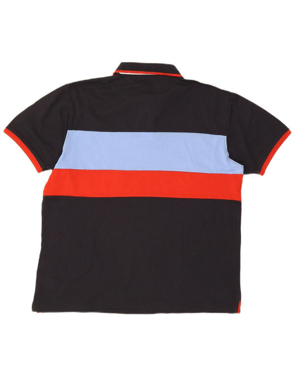 Cămașă polo Harmont & Blaine pentru bărbați, bumbac color-bloc, albastru marin 3XL