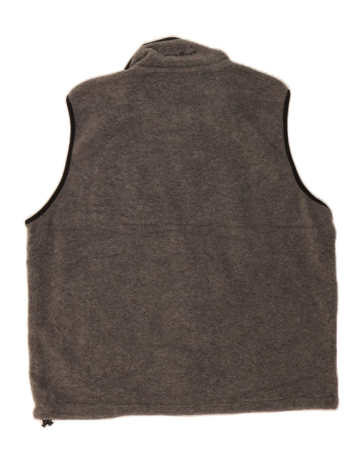 EDDIE BAUER Mens Fleece Gilet UK 40 Large Grey Polyester Vintage Eddie Bauer and Second-Hand Eddie Bauer from Messina Hembry 