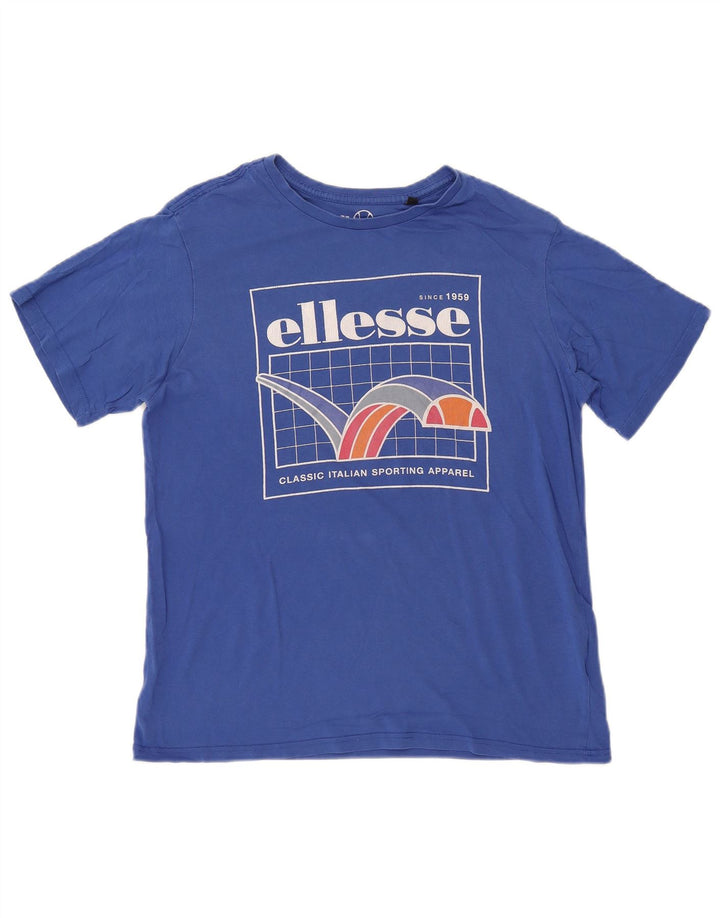 Tricou grafic ELLESSE pentru bărbați Top mic, albastru, bumbac