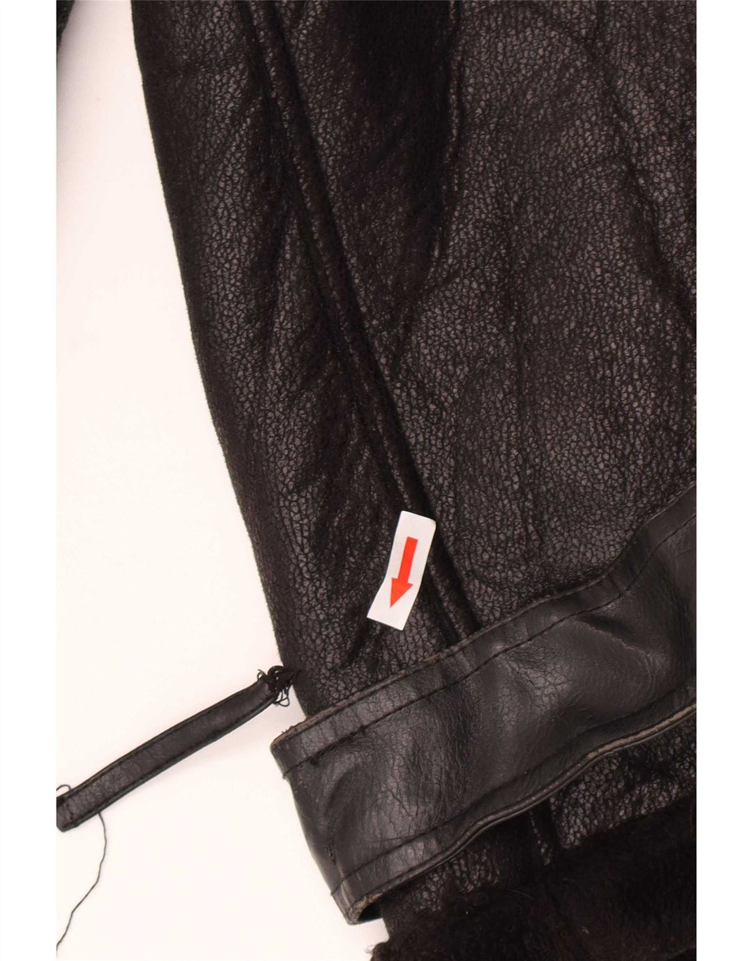 Jachetă Sherpa pentru femei din piele artificială Zara UK 14 Poliuretan mediu negru