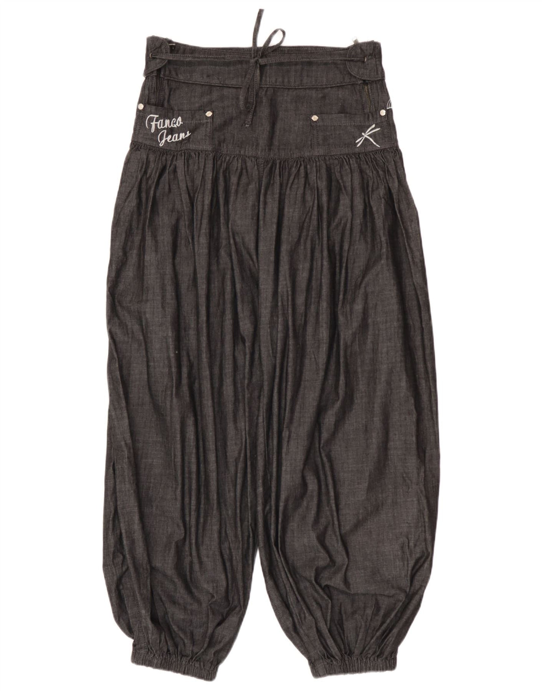 Pantaloni harem de damă vintage W28 L26 bumbac gri