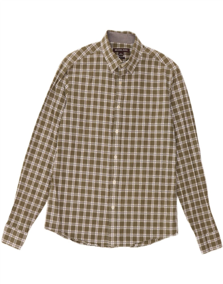 Cămașă pentru bărbați MICHAEL KORS Slim Fit, bumbac mediu caroserie kaki