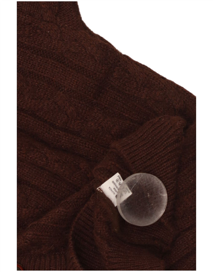 Pulover Cardigan Vintage pentru bărbați IT 52 Lână mare de alpaca maro