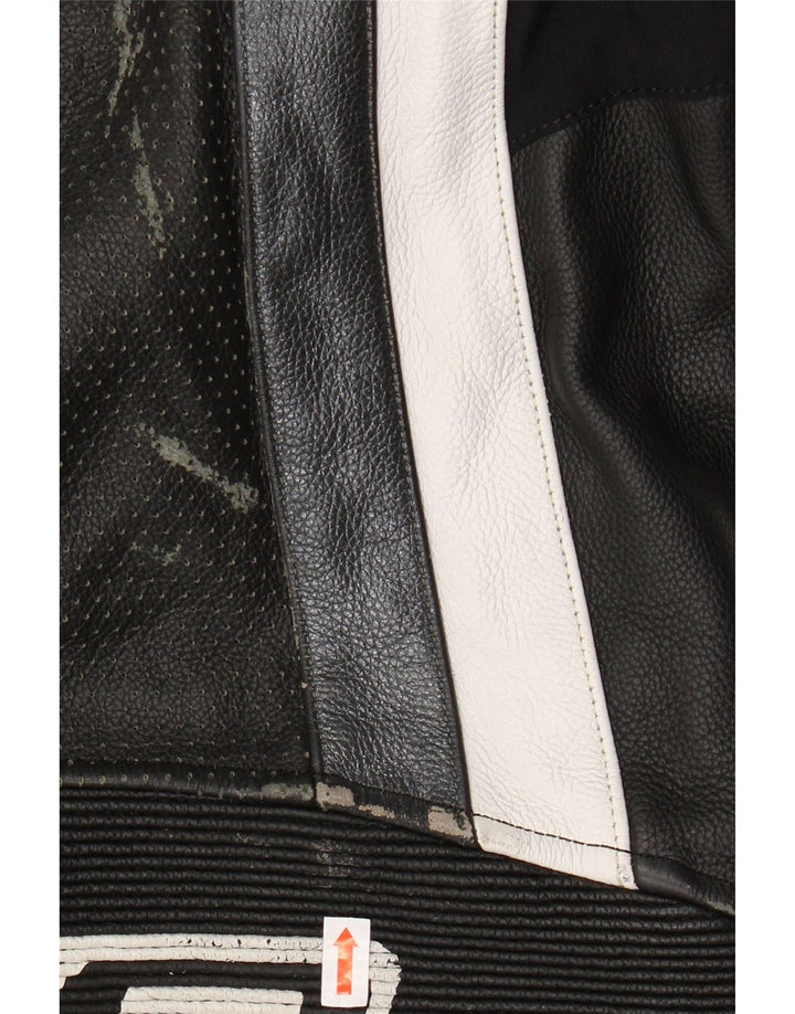 Salopetă grafică pentru băieți AXO 10-11 ani Motocicletă din piele neagră color bloc