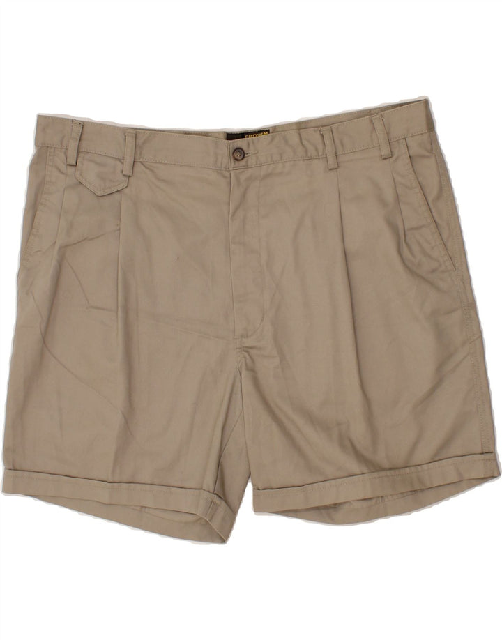 CROWN Mens Pegged Chino Shorts W40 XL  Beige Polyester Vintage Crown and Second-Hand Crown from Messina Hembry 