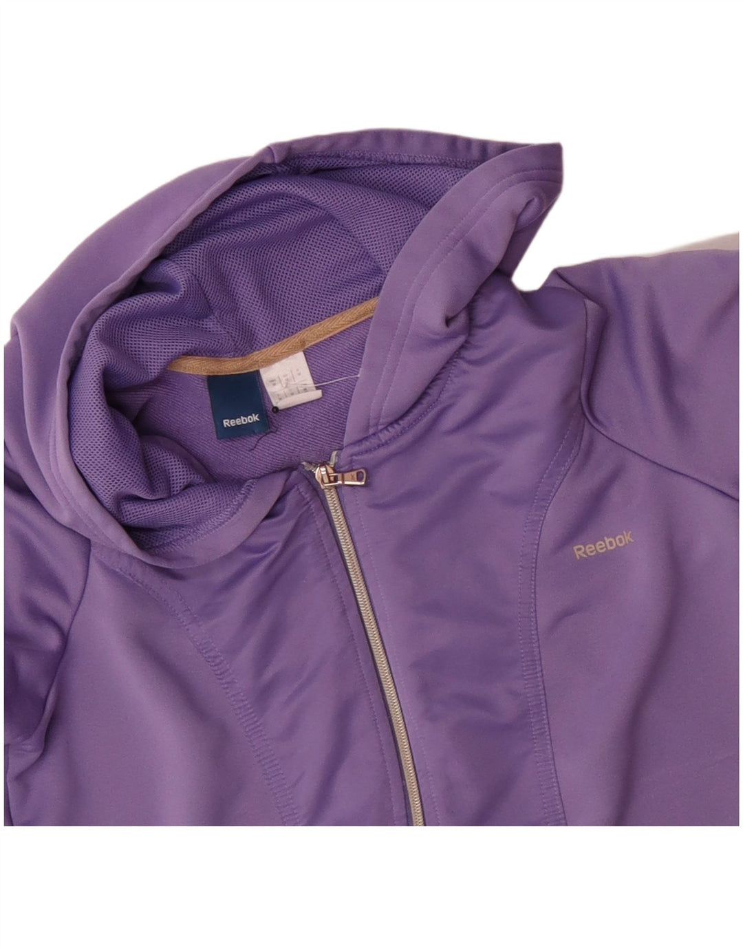 Pulover Reebok pentru femei, cu fermoar, cu capota, UK 12 Poliester violet mediu