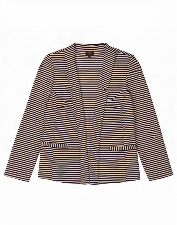 Pulover cardigan pentru femei Marks & Spencer UK 10 mic, bleumarin, cu dungi