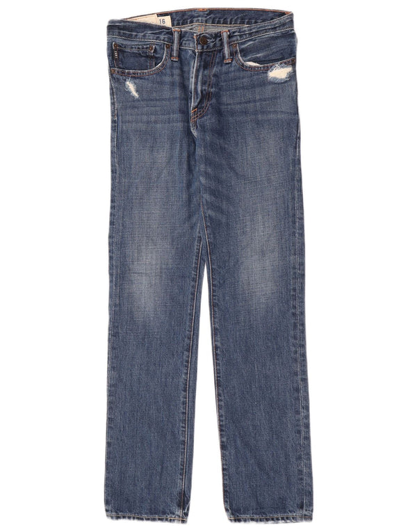 Abercrombie & Fitch Boys Distressed Slim Jeans 15-16 Years W28 L30 Blue