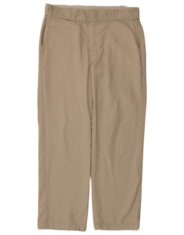 DICKIES Pantaloni chino drepți pentru bărbați W34 L30 poliester bej