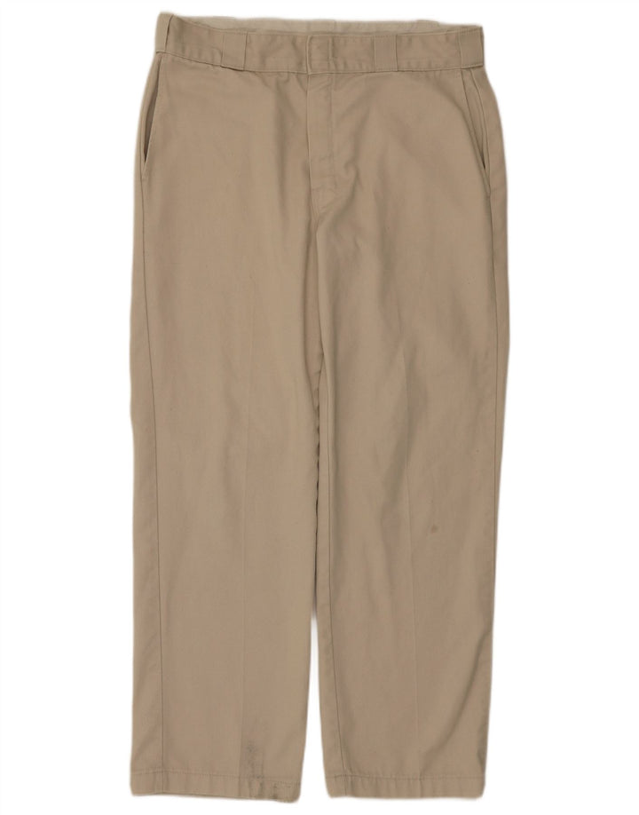 DICKIES Pantaloni chino drepți pentru bărbați W34 L30 poliester bej
