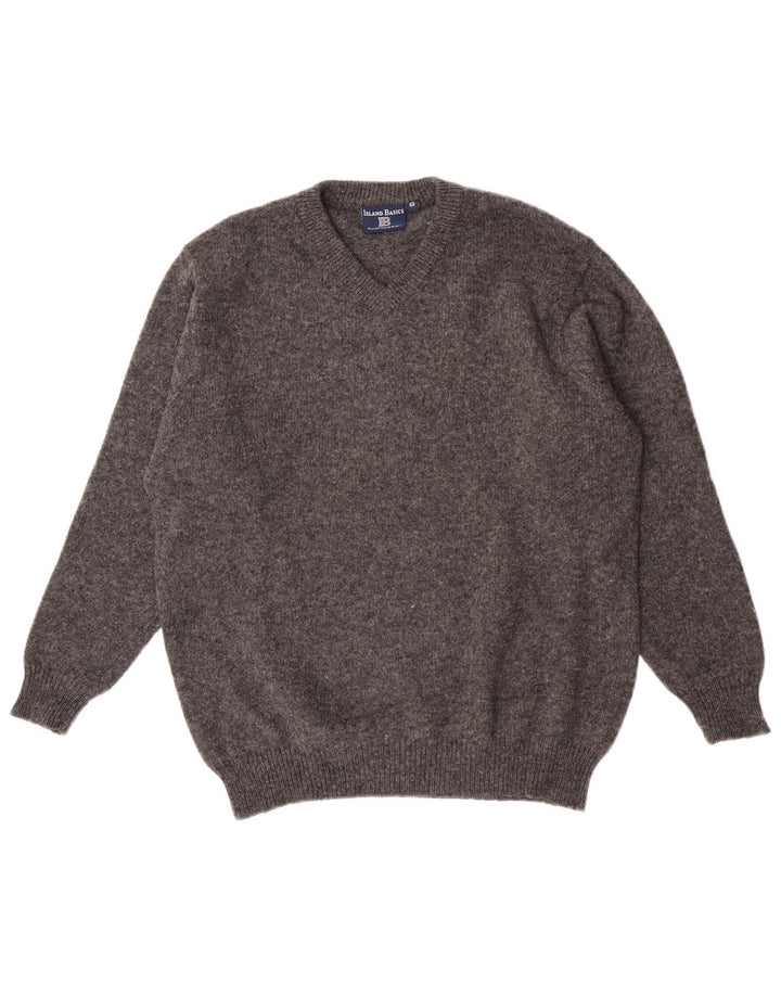Pulover Vintage pentru bărbați cu decolteu în V IT 54 XL Lână gri