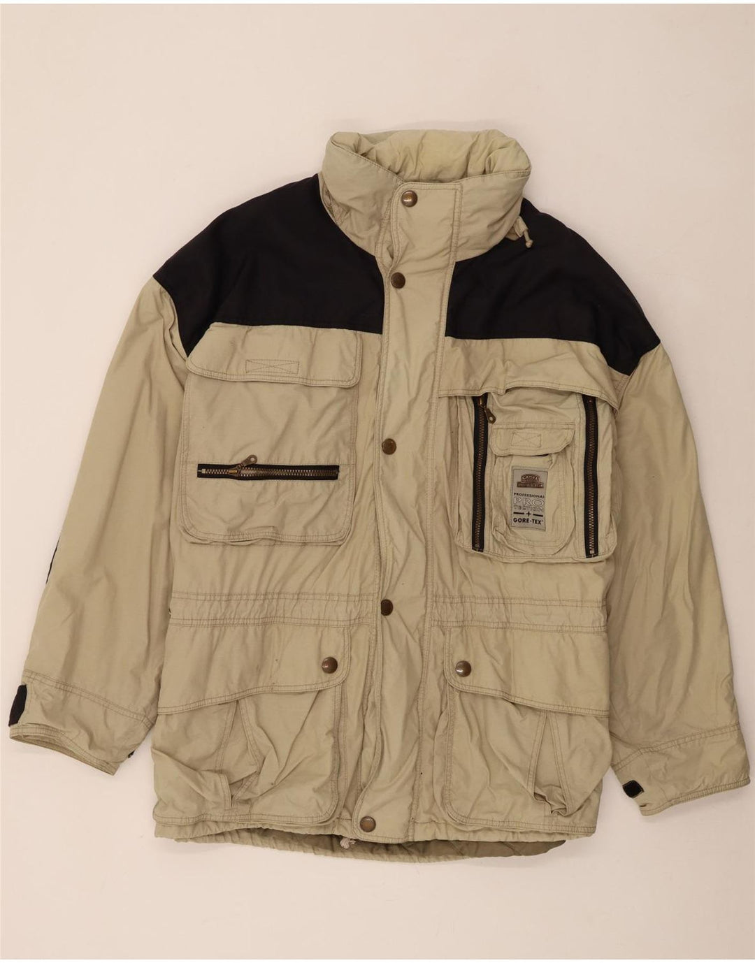 Jachetă de vânt cu glugă pentru bărbați Camel Active UK 48 4XL Bej Colorblock
