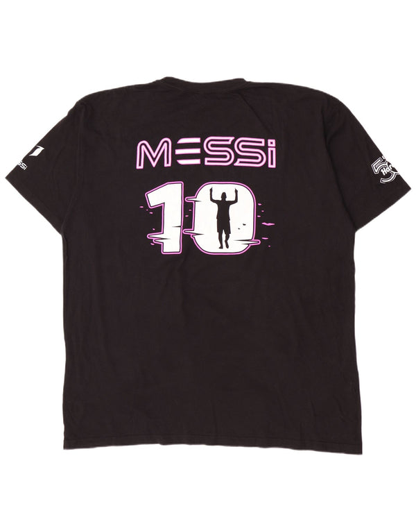 Tricou grafic MESSI pentru bărbați Hard Rock Cafe Top 2XL bumbac negru