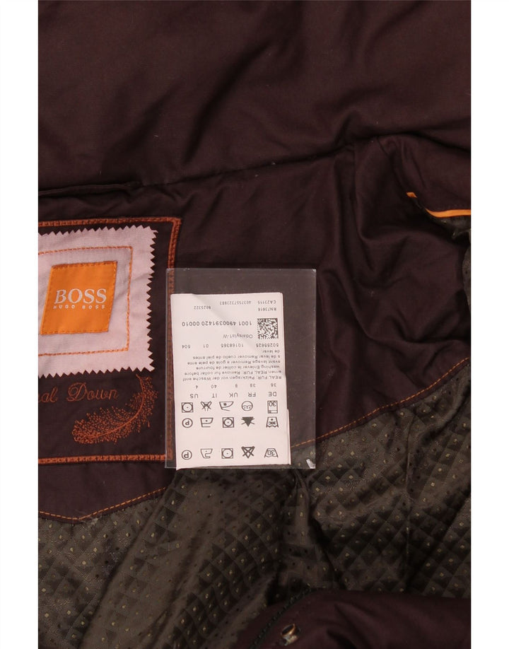 HUGO BOSS Womens Oversized Hooded Padded Coat UK 8 Small  Brown Vintage Hugo Boss and Second-Hand Hugo Boss from Messina Hembry 