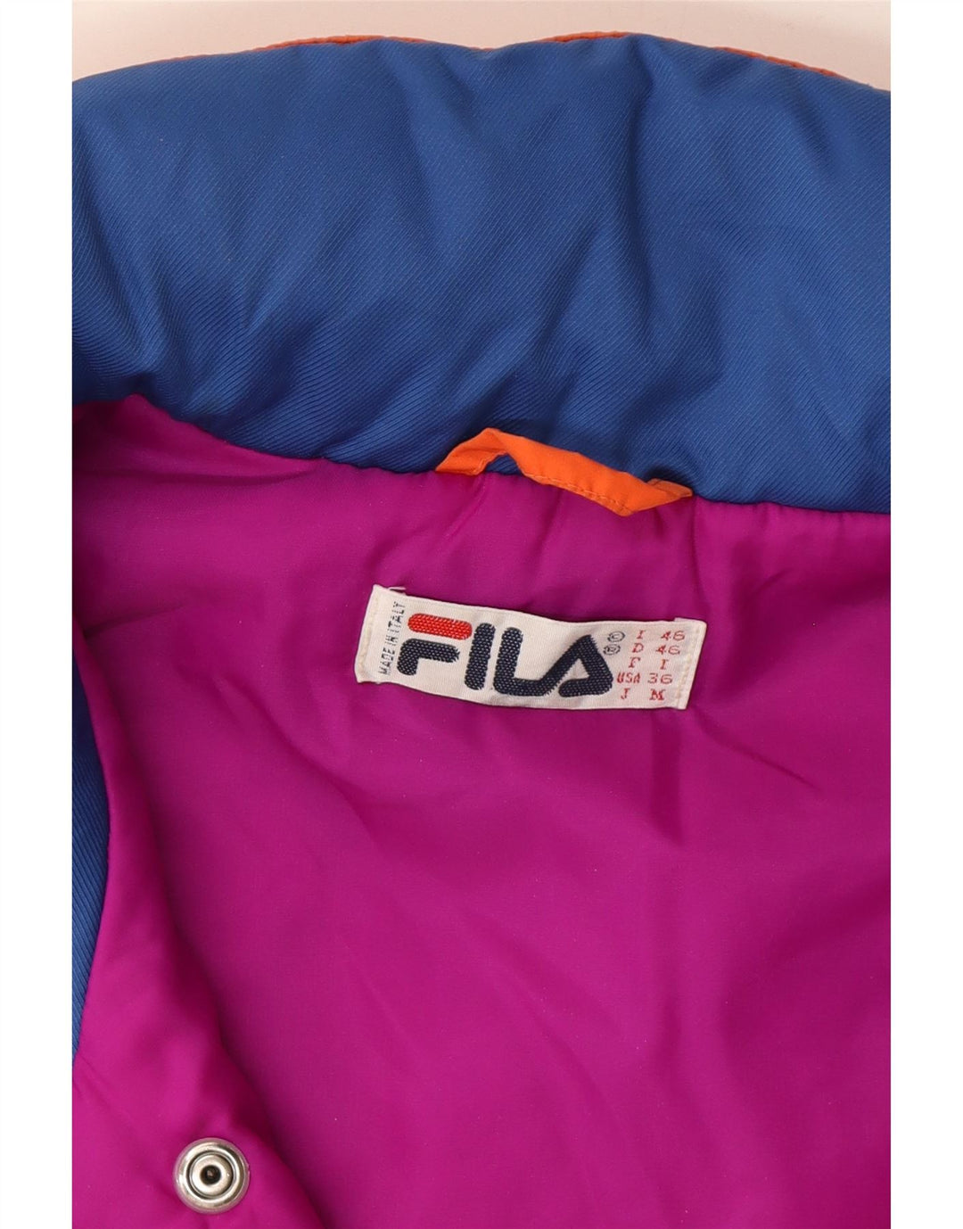 FILA Mens Hooded Loose Fit Utility Gilet IT 46 Small Orange Colourblock