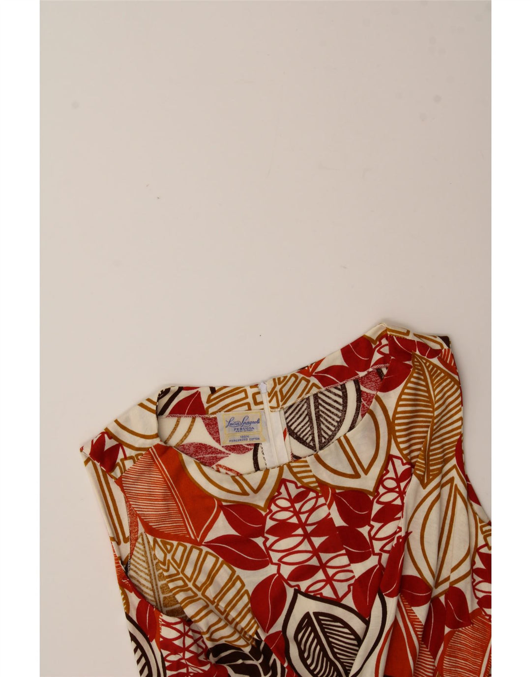 LUISA SPAGNOLI Womens Abstract Pattern A-Line Dress UK 12 Medium Red Vintage Luisa Spagnoli and Second-Hand Luisa Spagnoli from Messina Hembry 